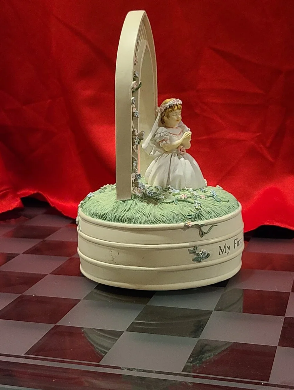 My First Holy Communion Music Box - White and Cream Figurine